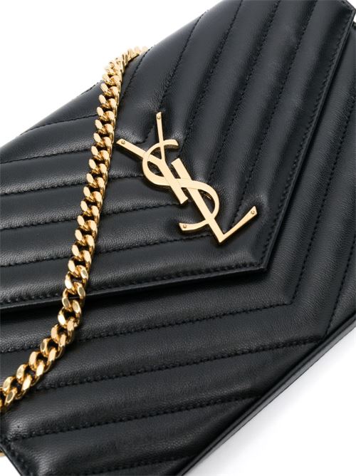 clutch bag with cassandre chain in leather SAINT LAURENT | 377828AAA441000